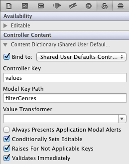 NSDictionaryController Bindings