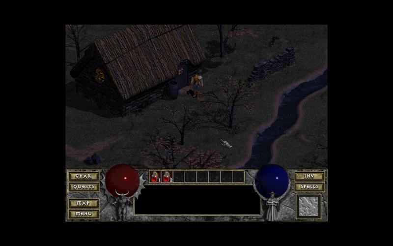 Playing GOG's Diablo 1 with Integer Scaling enabled on a 1920x1200 monitor