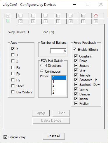 vJoy Configuration