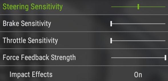 Force Feedback Settings for G29/G920