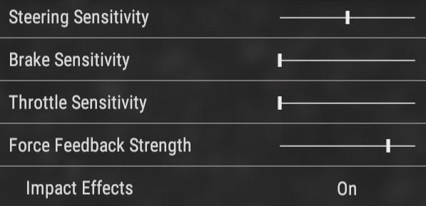 Force Feedback Settings for TMX/T150